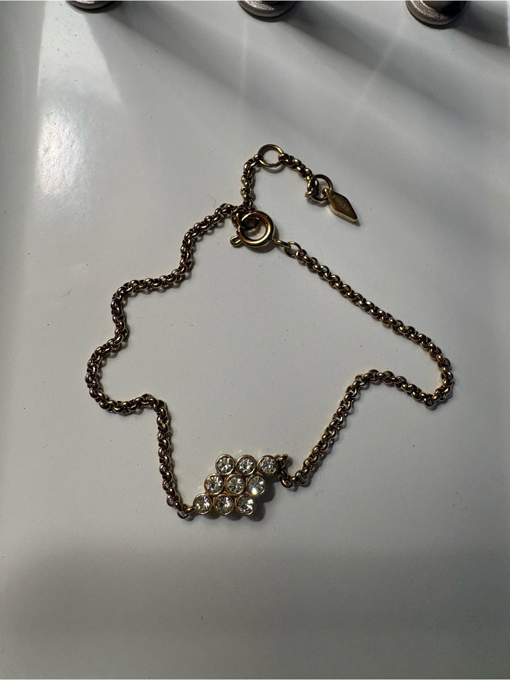 Fossil Gold-Tone Crystal Cluster Bracelet